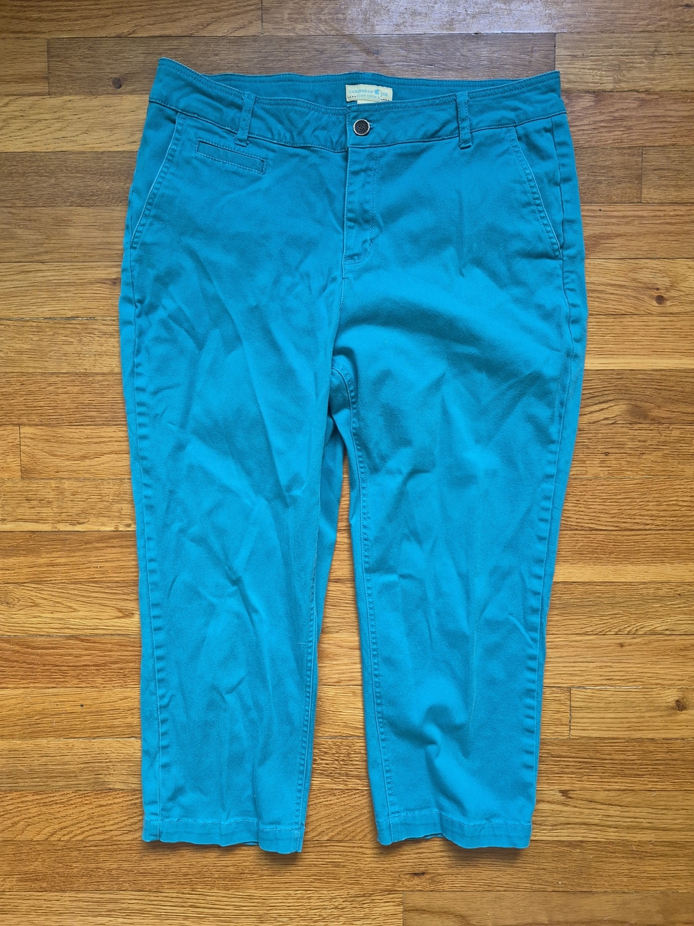 Caribbean Joe Teal Stretch Chino Pants